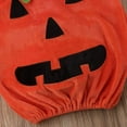 thumbnail image 4 of Infant Baby Girls Boys Halloween Costumes Pumpkin Bodysuit Sleeveless Ruffle Romper Outfits with Hat, 4 of 7