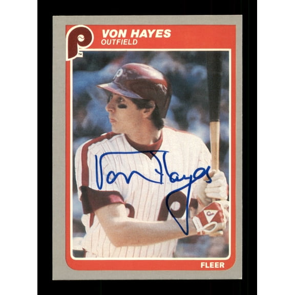 Von Hayes Autographed 1985 Fleer Card #253 Philadelphia Phillies SKU #187929