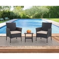 thumbnail image 5 of FDW Patio Furniture Set Outdoor Furniture Wicker Bistro Rattan Chair Conversation Sets with Coffee Table for Yard Backyard Lawn Porch Poolside Balcony,Black and Beige, 5 of 5