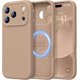 thumbnail image 1 of Funda de Silicona Premium, Forro de Microfibra, a Prueba de Golpes, para iPhone 17 Pro 6.3", Marrón Claro, 1 of 7