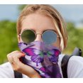 thumbnail image 4 of WIRESTER Bandana Seamless Tube Mask, Headwear, Scarf for Wear Face Coverings, Running, Cycling, Fishing, UV Protection - Pink Purple Butterflies, 4 of 7
