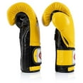thumbnail image 5 of Fairtex BGV9 Mexican Style Yellow Black Piping Muay Thai Boxing Glove - Heavy Hitter, 5 of 5