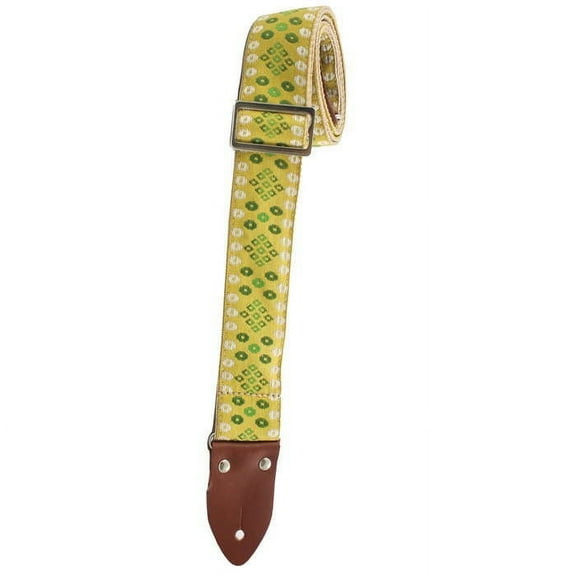 Henry Heller 2" Deluxe Vintage Series Jacquard Guitar Strap - Light Green / Yellow - HVDX-31