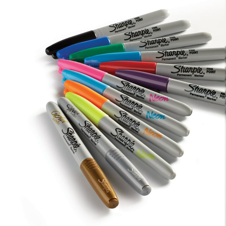 Sharpie Permanent Marker, Fine Point, Assorted Metallic Colors, Pens,  Pencils & Markers