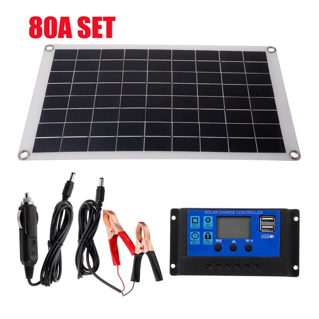 250W Solar Panel 12V Solar Cell 50A-100A Controller Flexible Solar Panel for Phone RV Car Charger Outdoor Battery Supply ,Easy to Install