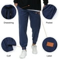 thumbnail image 5 of Taigaofy Mens Sweatpants Elastic Waist Drawstring Baggy Tapered Pants With Pockets Navy L, 5 of 7