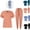 Pink, variant on HAJWOH Scrubs For Women Set Casual Solid Medical Uniform Stretch V-Neck Scrub Top & Pant with Pockets
