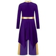 thumbnail image 4 of Sholeno Girls Praise Dance Dress Prayer Clothes Liturgical Worship Gowns with Pants Set Tunic Praisewear Purple 16, 4 of 5