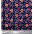 thumbnail image 1 of Soimoi Cotton Duck Fabric Leaves & Dahlia Floral Fabric Prints by Yard 42 Inch Wide, 1 of 1