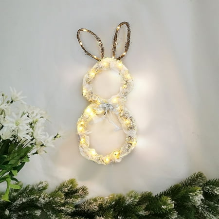 

Easter Savings! Amaping Warm LED Easter Bunny Garland Rattan Circle Easter Decoration Luminous Pendant The Best Decoration Choice For Easter