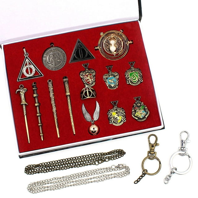 Juego de varita mágica con collar y llavero de regalo