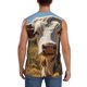 thumbnail image 4 of Fotbe Countryside Flower Cow Men's Camiseta sin Mangas Estampada para Hombres, Playera Casual para Gimnasio, Entrenamiento, Playa-Medium, 4 of 7