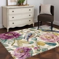 thumbnail image 3 of Area Rug for Living Room, Spring Flowers Non-Slip Indoor Large Carpet for Bedroom/Dining Room, Farmhouse Botanical Blossom Floral Birds Washable Low-Profile Rectangle Floor Mat Runner Rugs - 3 x 5 Ft, 3 of 8