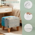 thumbnail image 7 of SCRAWLGOD Starfish Seashell Beach Print Square Footrest Stool Covers Stretch Ottoman Cover Washable Stretch Pouffe Cover Anti-Slip Foot Stool Slipcovers with Elastic Bottom, 7 of 7