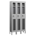 thumbnail image 2 of 12" Wide Single Tier See-Through Metal Locker - 3 Wide - 6 Feet High - 12 Inches Deep - Gray - Unassembled, 2 of 3