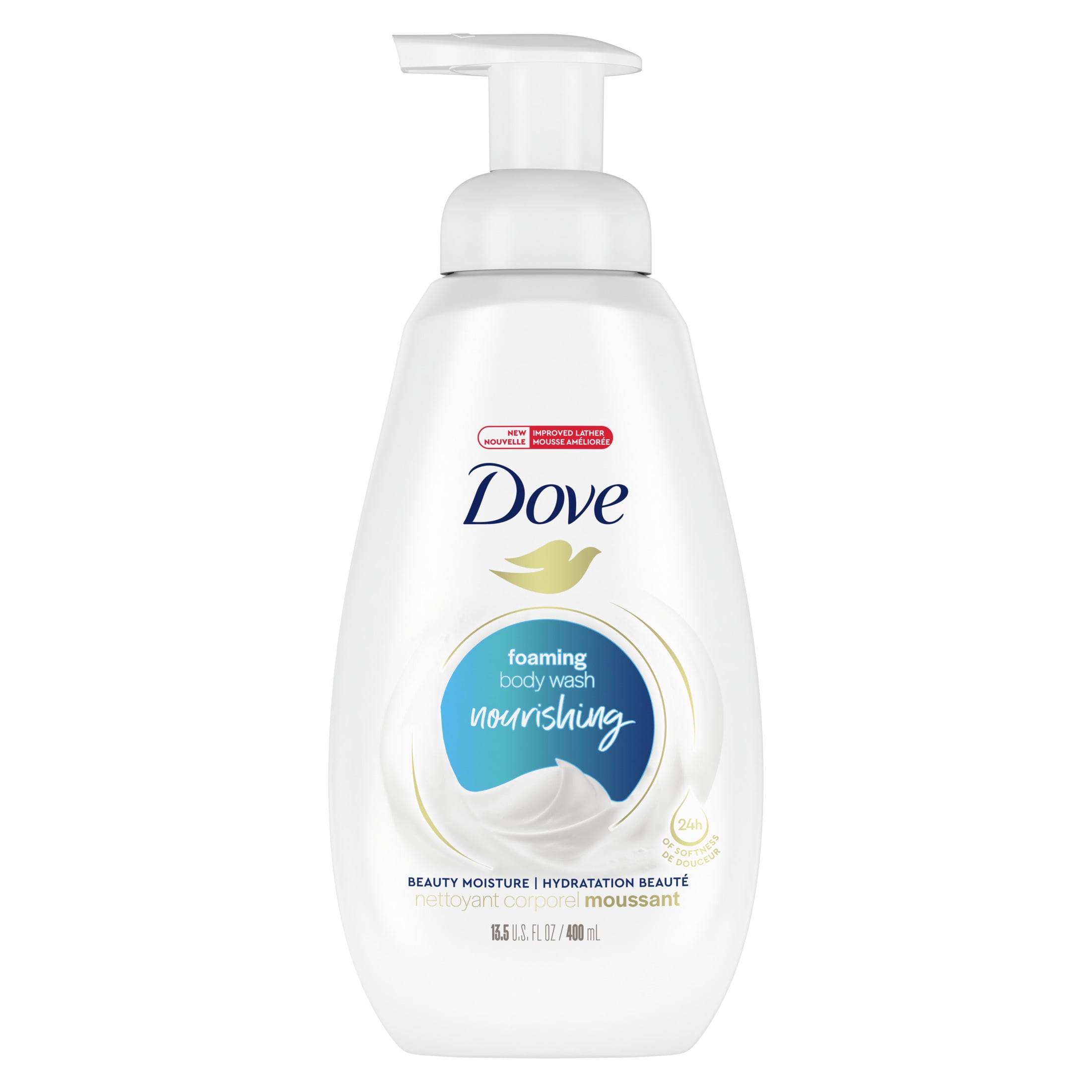 (4 pack) Dove Body Wash for Women Instant Foaming Nourishing Deep Moisture All Skin, 13.5 oz