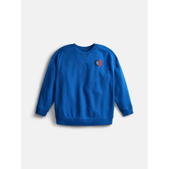 Wonder Nation Little Boys Crewneck Graphic Sweatshirt with Long Sleeves, Sizes 4-10