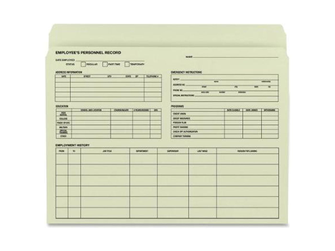 Smead Employee Record File Folder
