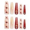 thumbnail image 6 of Yoyauz 24PCS Thanksgiving Sparkling Medium Rectangular Fake Nails with Maple Leaf Design Orange Yellow Nails Autumn Acrylic Nails Winter Women's Nails, 6 of 6