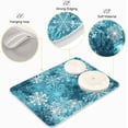 thumbnail image 4 of Christmas Dish Drying Mat Teal Blue White Snowflake Absorbent Dishes Drainer Pad 16 x 18 Inch, 4 of 7