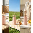 thumbnail image 7 of 20 oz Glass Tumbler with Lid and Straw, Iced Coffee Cup and Smoothie Cup with Bamboo Lids & Protective Silicone Sleeve, Dishwasher Safe, BPA-Free, Glass Cup 1 Pack, 7 of 7