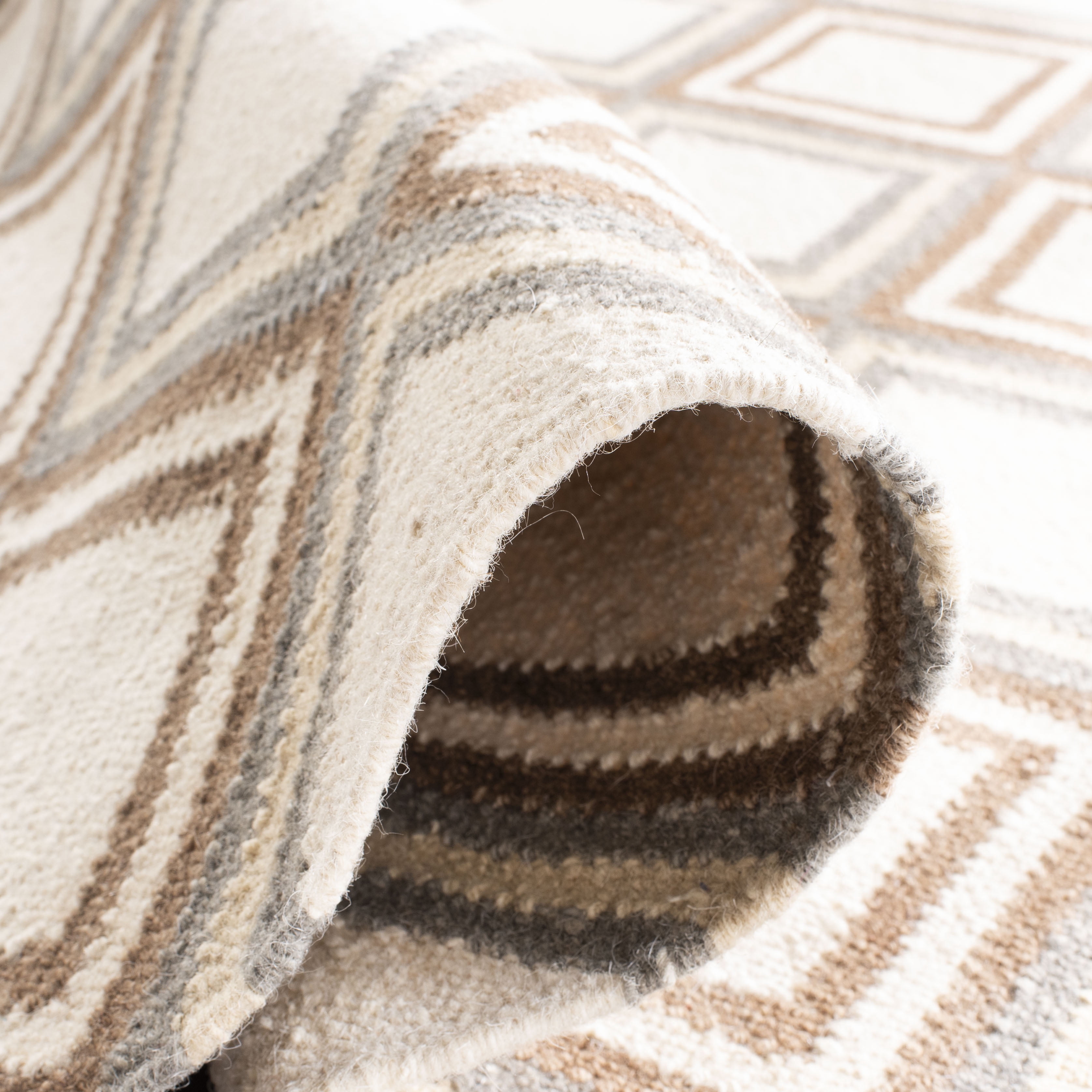 Safavieh Dhurries Jarrod Geometric Wool Area Rug, Ivory/Multi, 8' x 10'