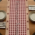 thumbnail image 5 of Table Runners 90 Inches Long Dress Scarves, Texas Star Farmhouse Farmhouse Coffee/Dining/Kitchen Table Runner for Living Room, Rustic Red Plaid Berry Wooden 13x90 Inch, 5 of 9