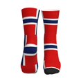thumbnail image 2 of Women's Men's Norway Flag Colorful Novelty Pattern Crew Athletic Socks, 2 of 7