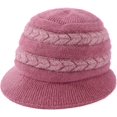 thumbnail image 6 of CoCopeaunts Bucket Hat for Women Knitted Plush Fisherman Hat Ear Protection Warm Bowler Hat Fashion Color Block Arrow Design, 6 of 8