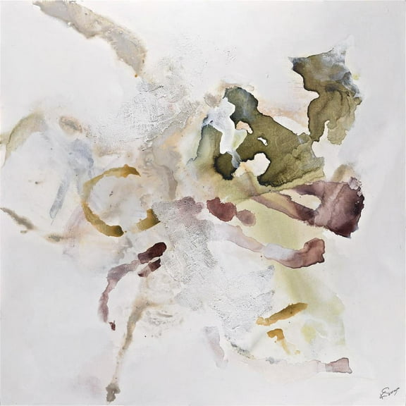 Ren Wil Ol2001 Topanga 48" X 48" Frameless Abstract Painting - Off White