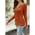 thumbnail image 6 of Sherrylily Women Waffle Knit Henley Tops Casual Long Sleeve V Neck Pullover XS-XL, 6 of 6