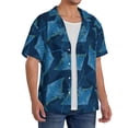 thumbnail image 3 of Ratiio Stingray Print Mens Casual Short Sleeve Shirts Button Down Textured Shirts Summer Beach Shirt with Pocket Men's Casual Short-sleeved Shirt, 3 of 5