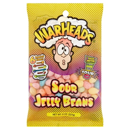 Warheads, 6 Assorted Flavors Sour Jelly Beans, 8