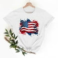 thumbnail image 2 of Drses ‌‌‌‌ Independence Day ‌4th of July Women's Patriotic Graphic Tee - American Flag Sunflower Glitter Stars Short Sleeve Shirt (Sizes S - 2XL), 2 of 7