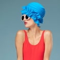 thumbnail image 3 of Pleated Cloth Swim Cap, Elastic Anti-Slip Swim Cap, Women Ear-protecting Bathing Cap Beach Surfing Cap for Long Short Thick Hair, 3 of 7