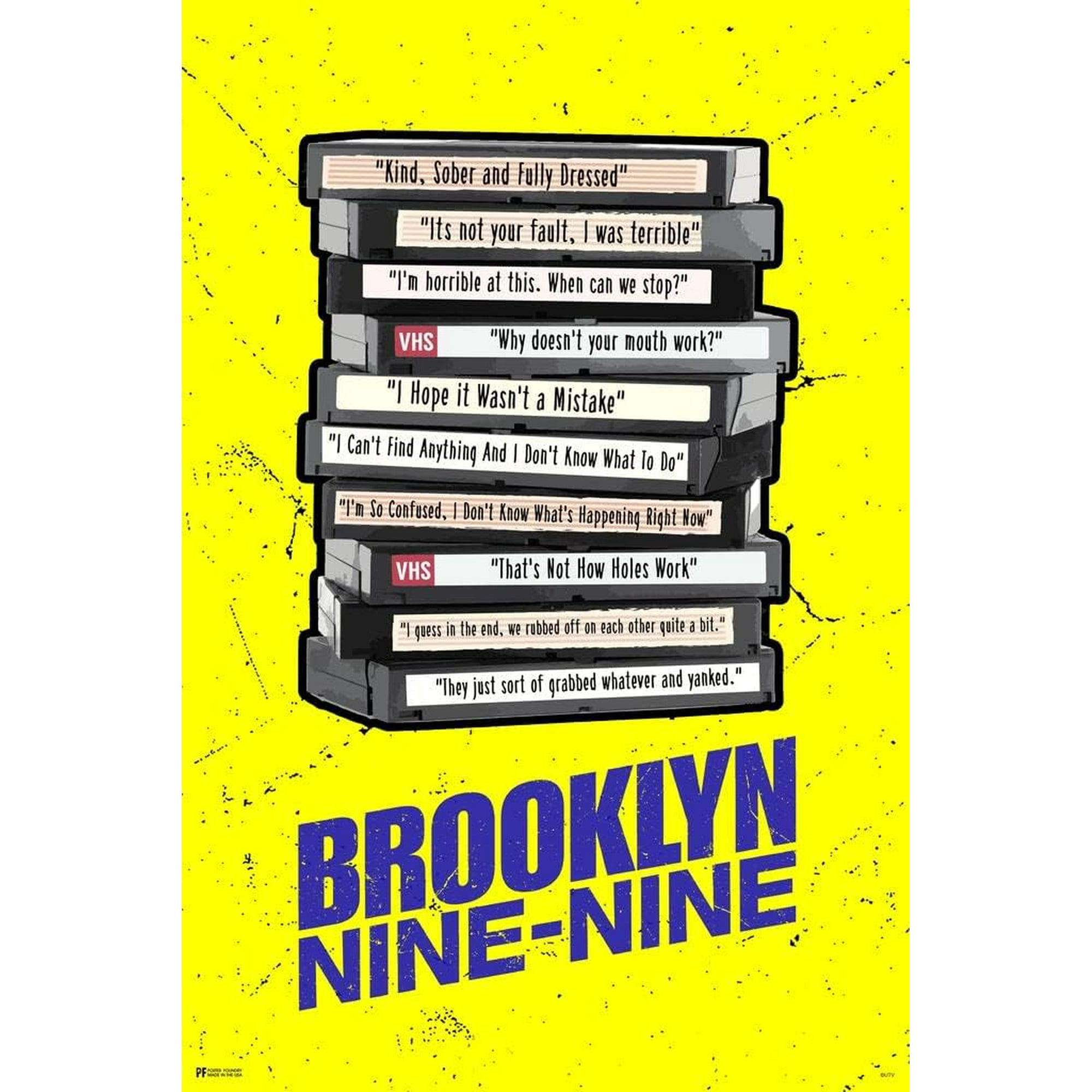 PHFZJYOU Brooklyn 99 VHS Tapes Quotes Brooklyn Nine Nine Movie American Police Sitcom Huge Large Giant Poster frameless Painting Canvas Wall Posters Art Picture Print Modern Home Decor 12x18inch Walma...