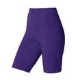 thumbnail image 2 of Yoodem Shorts for Women Biker Shorts Women Sport Yoga Solid Mid Thigh Stretch Cotton High Waist Active Short Leggings Gym Shorts Women Purple XL, 2 of 3