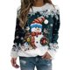 thumbnail image 3 of Sudadera con estampado de muñeco de nieve de Navidad para mujer, Jersey informal de manga larga con cuello redondo, talla grande, otoño e invierno, 2023, 3 of 4