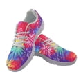 thumbnail image 3 of COEQINE Rainbow Tie-dye Girls Sneakers Breathable Mesh Lace Up Women Running Shoes for Travel Outdoor White Sole Training Athletic Sport Cute Footwear, 3 of 7