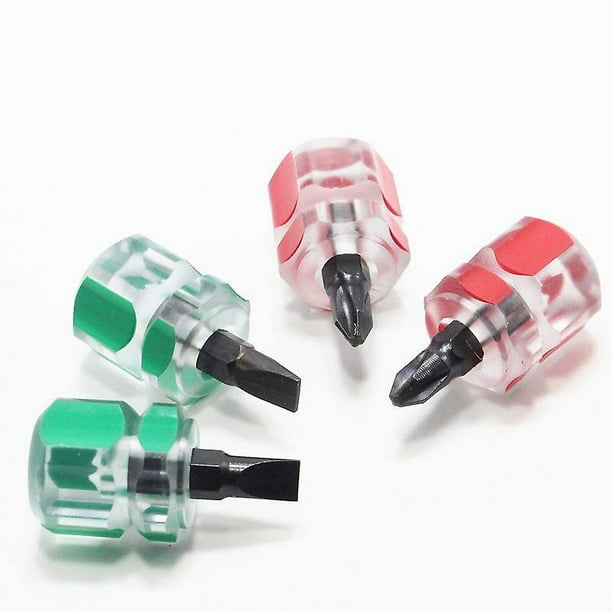 Kit de herramientas de destornillador corto mini para máquina de coser de 14 piezas El mini destornillador rechoncho incluye un destornillador de cabeza ranurada/plana y un destorn