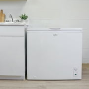Koolatron Large Chest Freezer, 7.0 cu ft (195L),Manual Defrost Deep Freeze, Storage Basket, Space-Saving Flat Back, Stay-Open Lid, Front-Access Drain, White