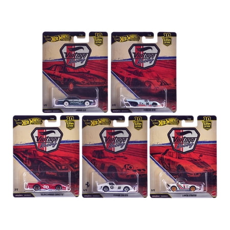 "Vintage Racing" 5 piece Set "Car Culture" 2026 Series T Diecast Model Cars by Hot Wheels