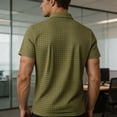 thumbnail image 6 of TKKCS Mens Checkered Short Sleeve Polo Shirt- Moisture Wicking Breathable Pullover Regular Fit Casual Collared Shirts Beige Size M, 6 of 7