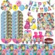 thumbnail image 2 of Disney Princess-Juego de vajilla para Decoración de cumpleaños, vasos de papel de nieve blanca, platos, mantel, globos, regalos para bebés, 2 of 5