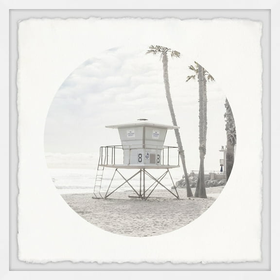 Marmont Hill Sand Beach Tower Framed Wall Art, 12" x 12"