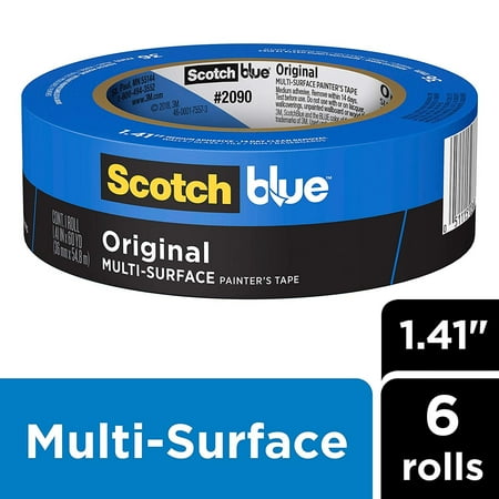 ScotchBlue Original Multi-Surface Painter’s Tape, 1.41 inch x 60 yard, 6 Rolls