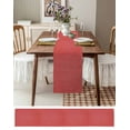 thumbnail image 3 of Vintage Coral Red Table Runner 60 Inches, Farmhouse Retro Solid Color Linen Texture Bed Runner Dresser Scarves Tabletop for Indoor Outdoor Parties/Ceremony/Banquet, 13" x 60", 3 of 8