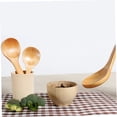 thumbnail image 3 of BESTYASH 3-Piece Khaki Wood Deep Soup Spoons Set for Everyday Stirring and Tableware Use, 3 of 8
