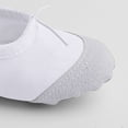 thumbnail image 5 of Xfvqtps Ballet Shoes for Girls Soft Sole Non Slip Cross Elastic Straps Leather Toe Cap Canvas Dance Shoes for Gymnastics Performance White, 5 of 7