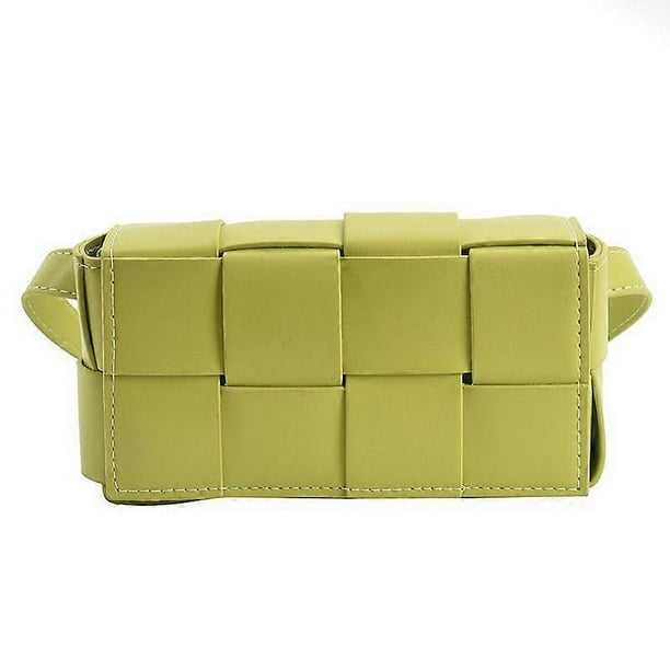 Korean New Small Square Bag Fashion One-shoulder Crossbody Bag Solid Color Simple Woven Waist Bag Chest Bag Women